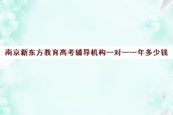 南京新东方教育高考辅导机构一对一一年多少钱(新东方南京学校官网)