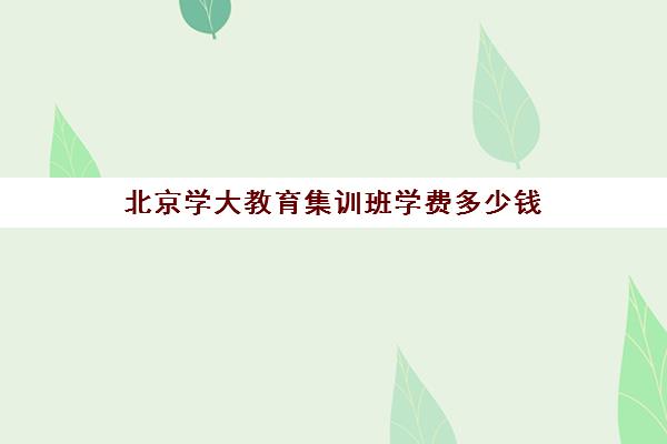 北京学大教育集训班学费多少钱（北京大学生家教一对一收费标准）