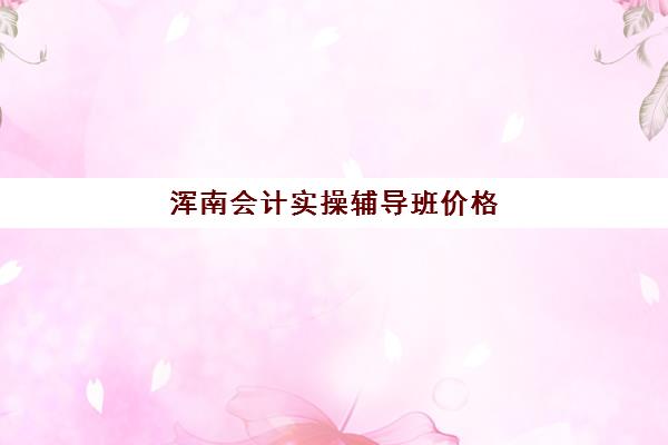 浑南会计实操辅导班价格(会计班培训班学费多少)