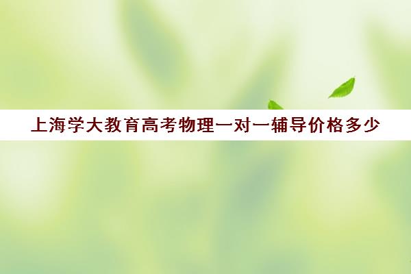 上海学大教育高考物理一对一辅导价格多少（上海高中一对一补课多少钱一小时）