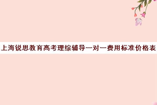 上海锐思教育高考理综辅导一对一费用标准价格表（上海高中一对一补课多少钱一小时）