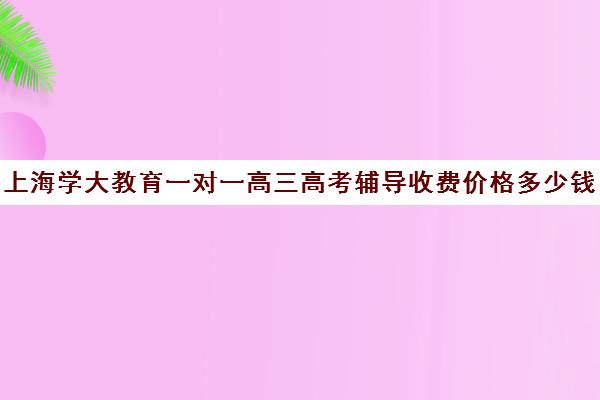 上海学大教育一对一高三高考辅导收费价格多少钱（高考一对一辅导机构哪个好）