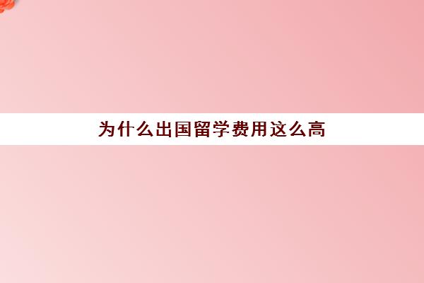 为什么出国留学费用这么高(留学费用低的国家)