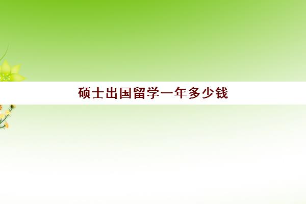 硕士出国留学一年多少钱(家里没钱怎么出国留学)