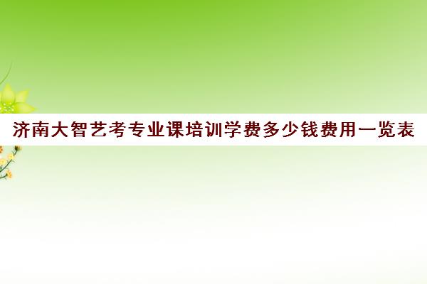 济南大智艺考专业课培训学费多少钱费用一览表(艺考培训的费用)