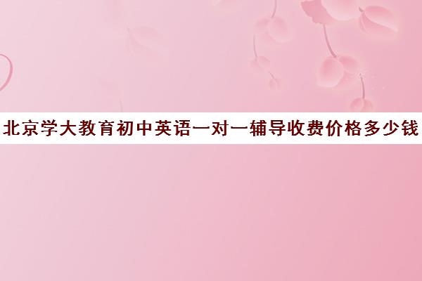 北京学大教育初中英语一对一辅导收费价格多少钱（新东方英语一对一辅导价格）