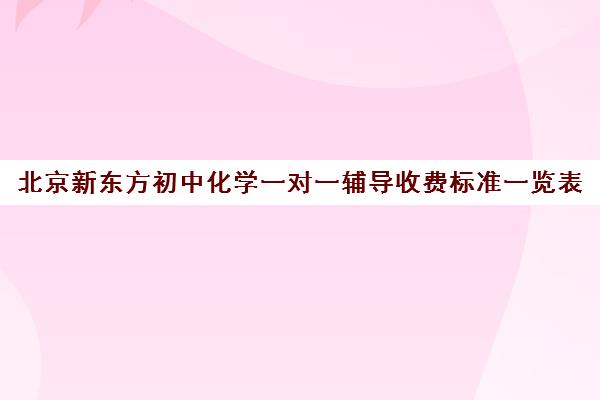 北京新东方初中化学一对一辅导收费标准一览表（新东方一年学费）