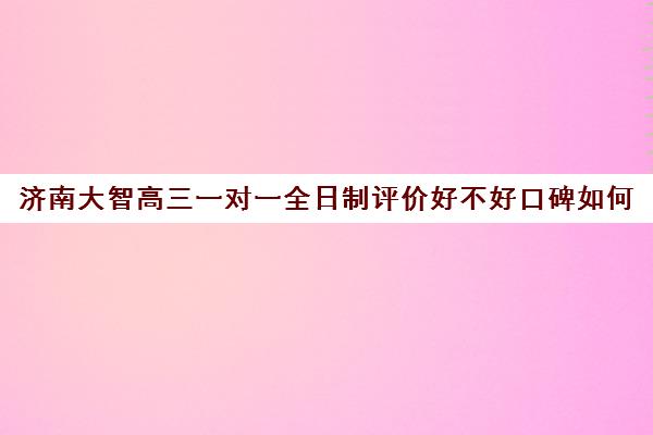 济南大智高三一对一全日制评价好不好口碑如何(济南高三培训机构排名前十)