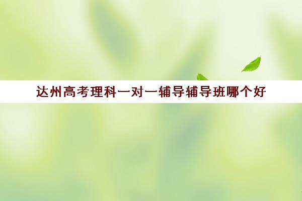 达州高考理科一对一辅导辅导班哪个好(达州补课哪里最好)