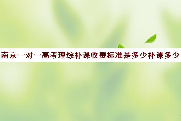 南京一对一高考理综补课收费标准是多少补课多少钱一小时(上海高中一对一补课多少钱一