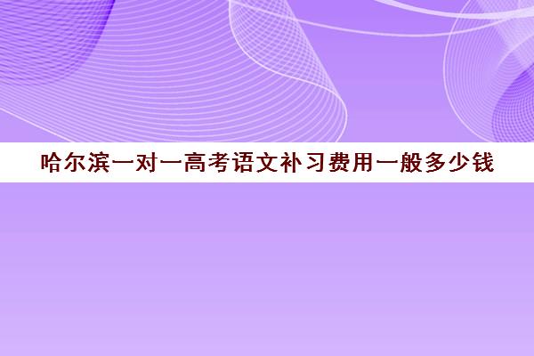 哈尔滨一对一高考语文补习费用一般多少钱