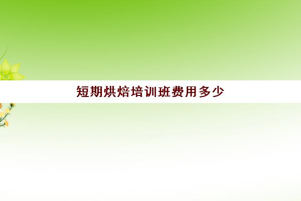 短期烘焙培训班费用多少(学烘焙多少钱学费)