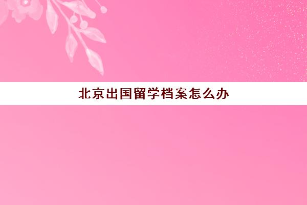 北京出国留学档案怎么办(出国留学人员档案如何存放)