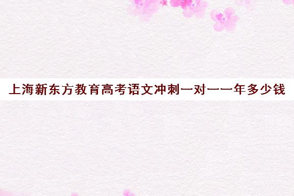 上海新东方教育高考语文冲刺一对一一年多少钱(新东方高考冲刺班封闭式全日制)