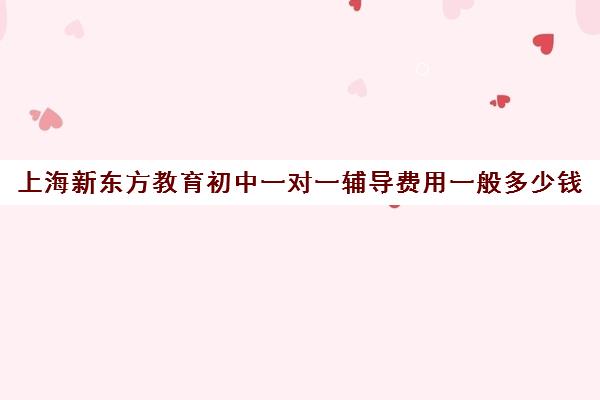 上海新东方教育初中一对一辅导费用一般多少钱(新东方高三一对一好吗)