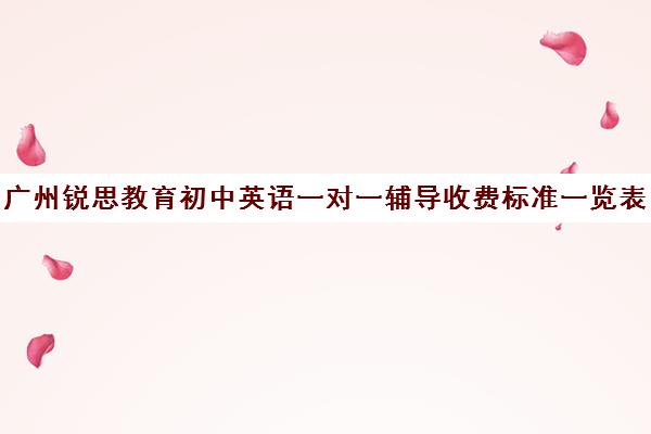 广州锐思教育初中英语一对一辅导收费标准一览表(广州补课一对一费用)