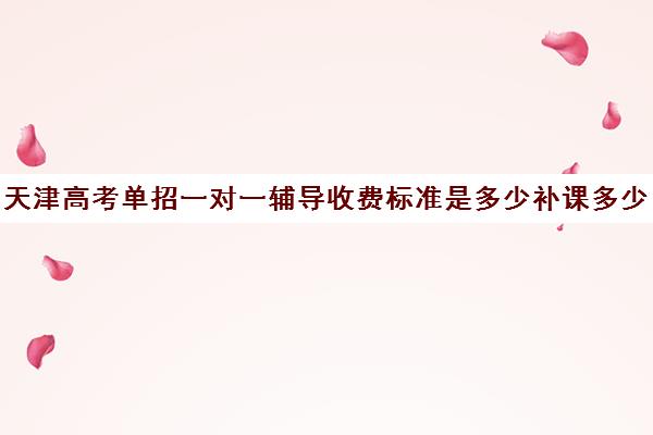 天津高考单招一对一辅导收费标准是多少补课多少钱一小时(天津单招学校)