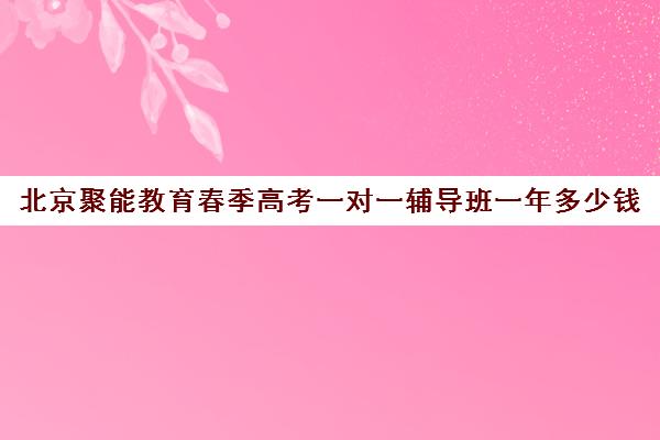 北京聚能教育春季高考一对一辅导班一年多少钱（聚能教育靠谱吗）