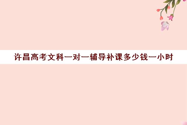 许昌高考文科一对一辅导补课多少钱一小时(掌门一对一收费是多少)