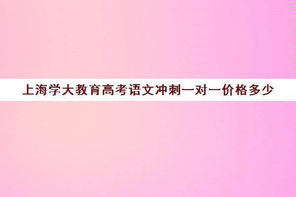 上海学大教育高考语文冲刺一对一价格多少（语文高考模拟卷）