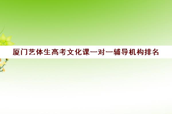 厦门艺体生高考文化课一对一辅导机构排名(东营一对一文化课辅导)