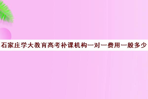 石家庄学大教育高考补课机构一对一费用一般多少钱(学大教育高考冲刺班怎么样)