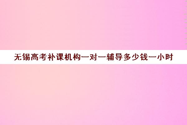 无锡高考补课机构一对一辅导多少钱一小时(无锡家教一对一收费多少)