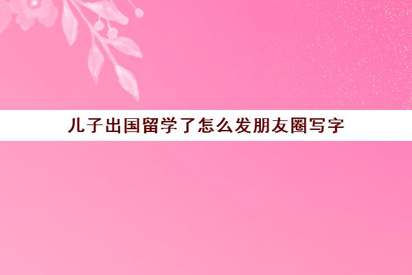 儿子出国留学了怎么发朋友圈写字(出国留学发朋友圈的言语)