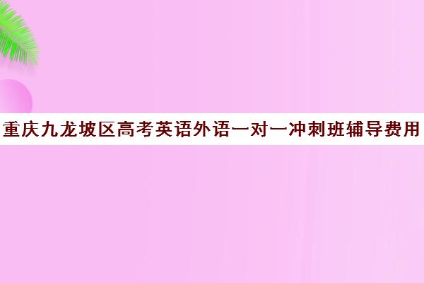 重庆九龙坡区高考英语外语一对一冲刺班辅导费用课价格多少钱(重庆英语培训机构前十名