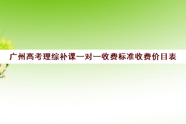 广州高考理综补课一对一收费标准收费价目表(高三辅导一对一多少钱)