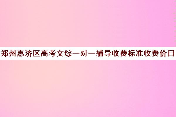 郑州惠济区高考文综一对一辅导收费标准收费价目表(郑州市高考培训机构前十)