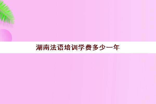 湖南法语培训学费多少一年(法语培训班一般多少钱)