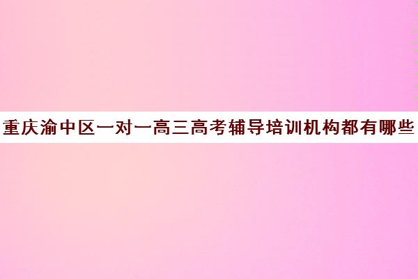 重庆渝中区一对一高三高考辅导培训机构都有哪些(重庆一对一辅导价格表)