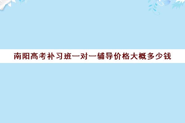 南阳高考补习班一对一辅导价格大概多少钱