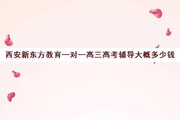 西安新东方教育一对一高三高考辅导大概多少钱(西安新东方一对一收费价格表)