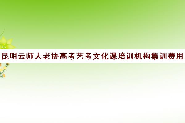 昆明云师大老协高考艺考文化课培训机构集训费用多少钱(昆明艺考之路培训机构)