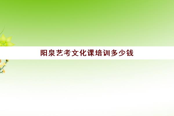 阳泉艺考文化课培训多少钱(山西比较好的艺考培训学校)