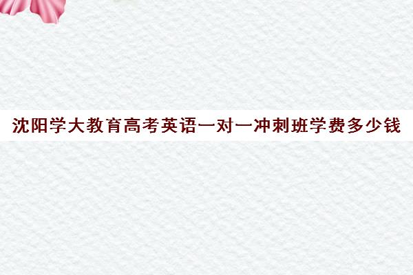 沈阳学大教育高考英语一对一冲刺班学费多少钱(高考一对一辅导多少钱一小时)