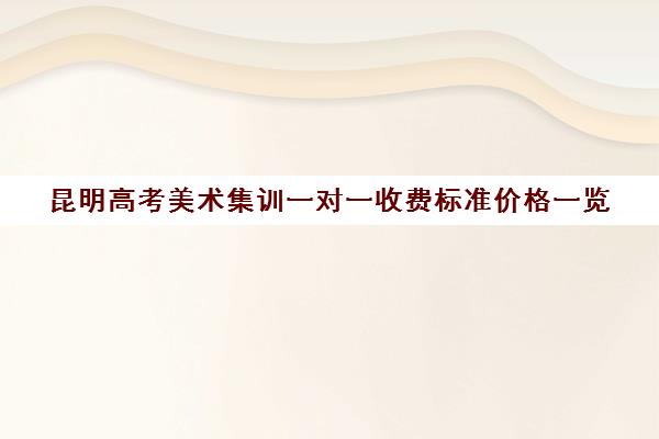 昆明高考美术集训一对一收费标准价格一览(昆明最好的美术培训机构)