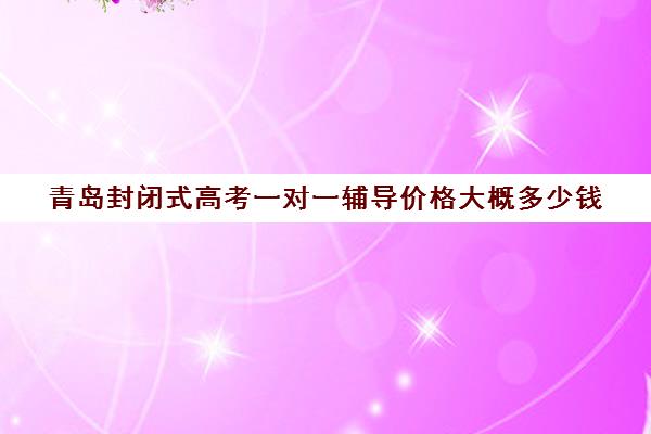 青岛封闭式高考一对一辅导价格大概多少钱(高三辅导一对一多少钱)