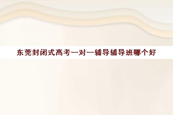 东莞封闭式高考一对一辅导辅导班哪个好(高三冲刺封闭式全托辅导班)