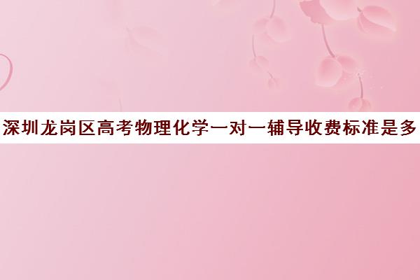 深圳龙岗区高考物理化学一对一辅导收费标准是多少补课多少钱一小时(高中物理在哪里补