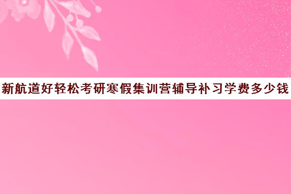 新航道好轻松考研寒假集训营辅导补习学费多少钱