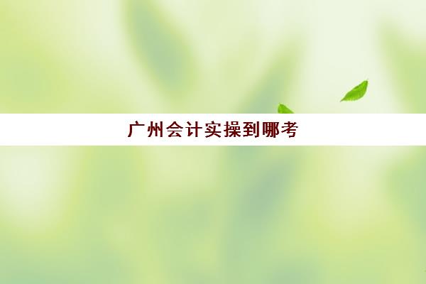 广州会计实操到哪考(会计考的8个证书)