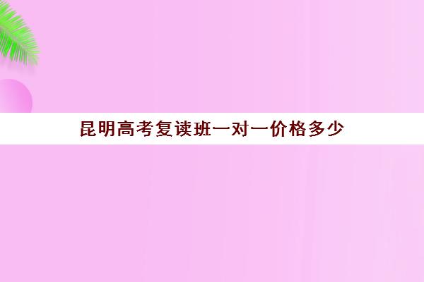 昆明高考复读班一对一价格多少(昆明高三复读学校学有哪些)