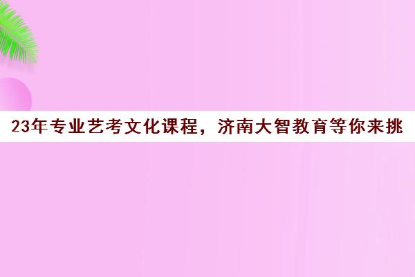 23年专业艺考文化课程，济南大智教育等你来挑战！