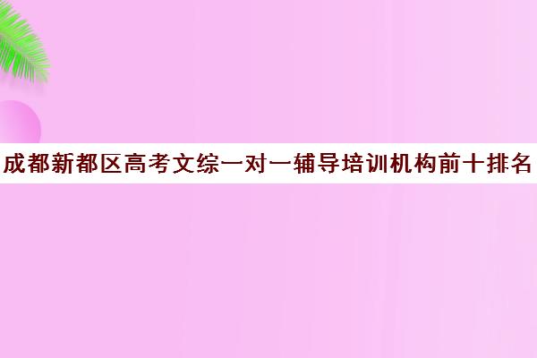 成都新都区高考文综一对一辅导培训机构前十排名(成都高中一对一补课机构哪个最好)