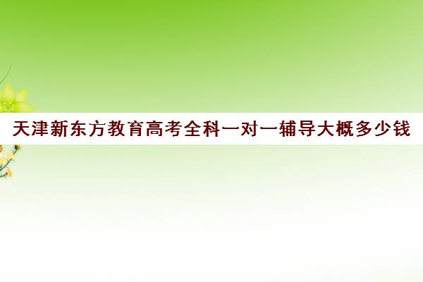 天津新东方教育高考全科一对一辅导大概多少钱(天津一对一辅导价格表)