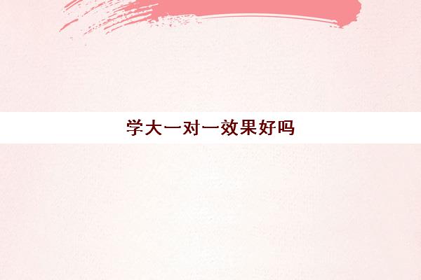 学大一对一效果好吗(学大一对一收费标准2023)