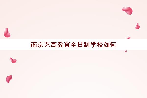 南京艺高教育全日制学校如何(南京艺考培训哪家比较好)